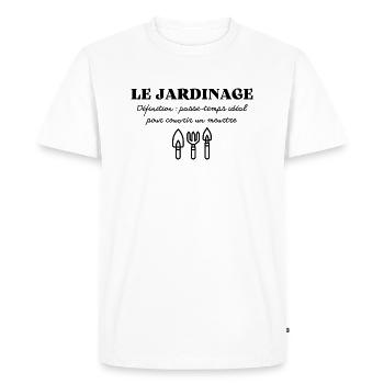 jardinage passe-temps préféré couvrir un cadavre - T-shirt Premium bio Homme - blanc - Devant - Nico (187cm)