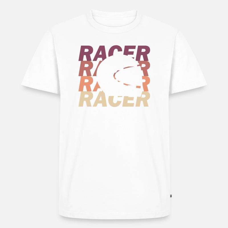 Rennfahrer - Männer Premium Bio T-Shirt - Weiß