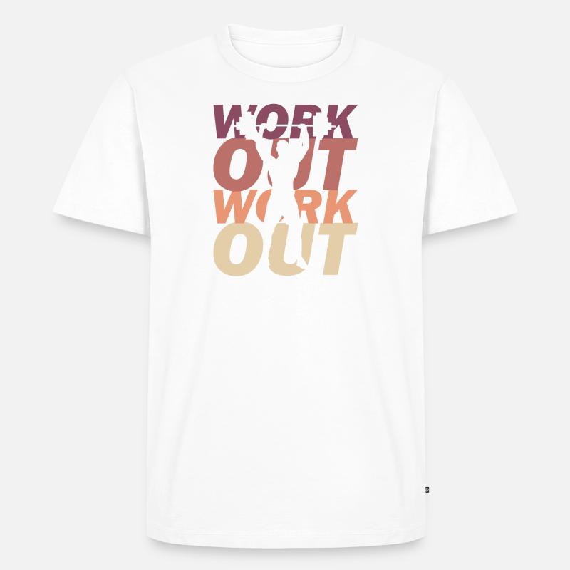 Workout - Männer Premium Bio T-Shirt - Weiß