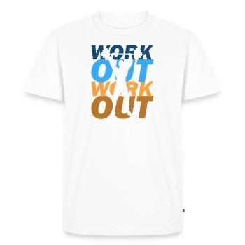 Lifting weights - Men's Premium Organic T-Shirt - white - Front - Nico (187cm)