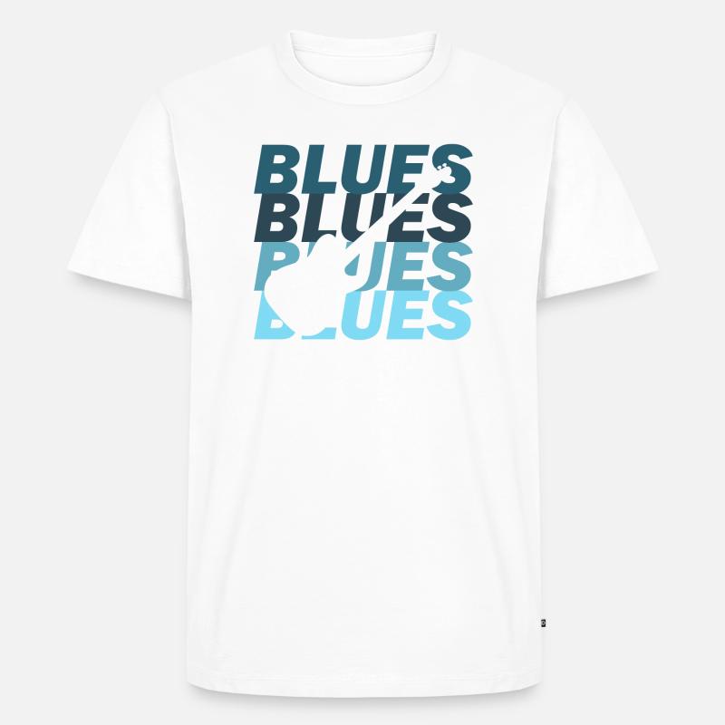 Blues - Männer Premium Bio T-Shirt - Weiß