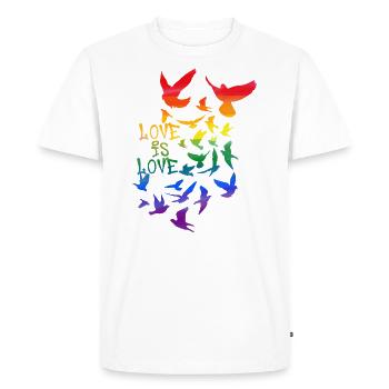 love is love,love,deaf,deaf,graffiti,rainbow - Men's Premium Organic T-Shirt - white - Front - Nico (187cm)