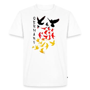 pigeons,sourds,oiseaux,troupeaux d’oiseaux,allemagne - T-shirt Premium bio Homme - blanc - Devant - Nico (187cm)