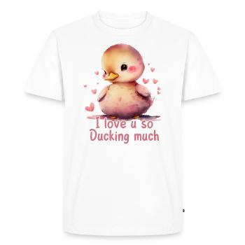 I Love You So Ducking Much - Men's Premium Organic T-Shirt - white - Front - Nico (187cm)