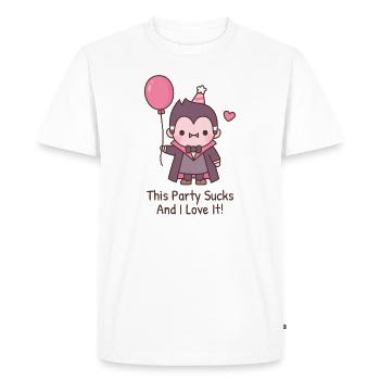 Drôle de vampire mignon cette fête est nulle et je l’aime - T-shirt Premium bio Homme - blanc - Devant - Nico (187cm)