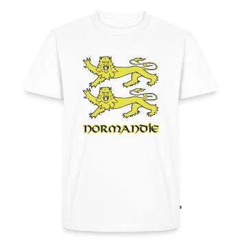 Léo normand - T-shirt Premium bio Homme - blanc - Devant - Nico (187cm)