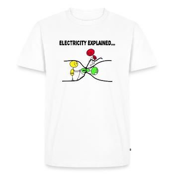 Electricity explains electrician humor gift - Men's Premium Organic T-Shirt - white - Front - Nico (187cm)