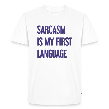 Sarcasme Pro - T-shirt Premium bio Homme - blanc - Devant - Nico (187cm)
