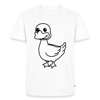 Goose Comic Animal - Men's Premium Organic T-Shirt - white - Front - Nico (187cm)
