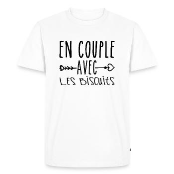 En Couple avec Biscuits, cadeau Fans de Biscuits - T-shirt Premium bio Homme - blanc - Devant - Nico (187cm)
