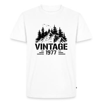 T-Shirt VINTAGE 1977 - Men's Premium Organic T-Shirt - white - Front - Nico (187cm)