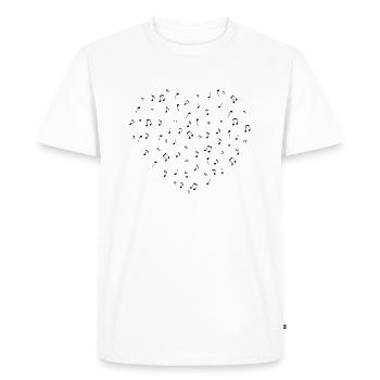 Heart of Music Notes - Men's Premium Organic T-Shirt - white - Front - Nico (187cm)