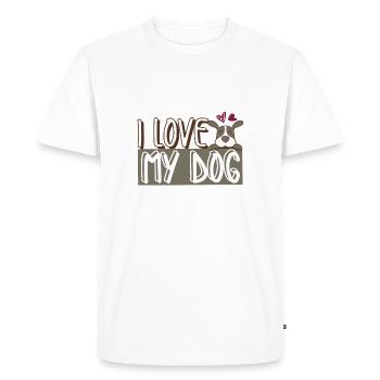 I love dog love dog - Men's Premium Organic T-Shirt - white - Front - Nico (187cm)