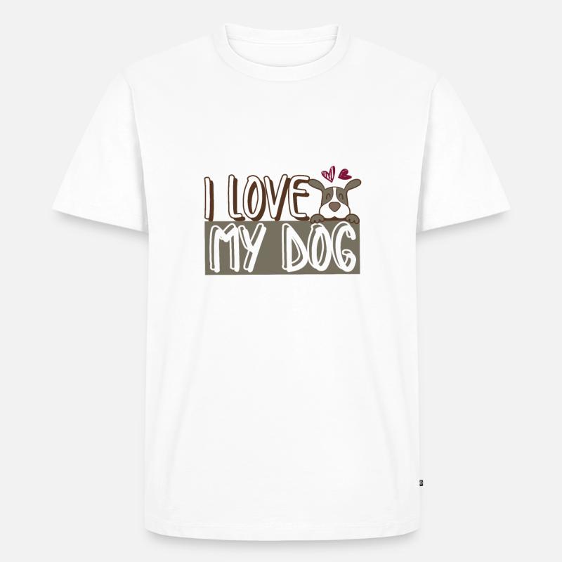 J'adore mon chien - T-shirt Premium bio Homme - blanc