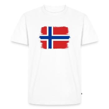 Drapeau de la Norvège Scandinavie Drapeau norvégien - T-shirt Premium bio Homme - blanc - Devant - Nico (187cm)