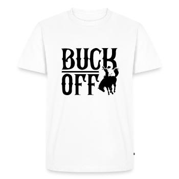 Buck Off - T-shirt Premium bio Homme - blanc - Devant - Nico (187cm)