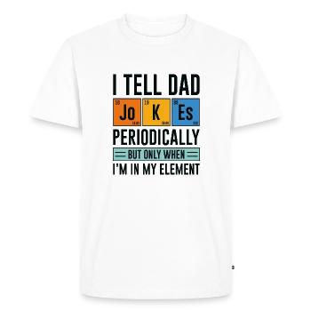 Je raconte des blagues à papa périodiquement - T-shirt Premium bio Homme - blanc - Devant - Nico (187cm)