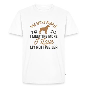 J’adore mon Rottweiler - T-shirt Premium bio Homme - blanc - Devant - Nico (187cm)