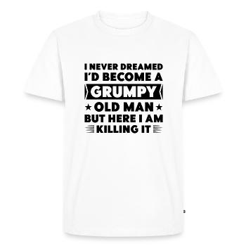 Grumpy Old Man - Men's Premium Organic T-Shirt - white - Front - Nico (187cm)