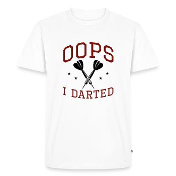 Oops I Darted - Men's Premium Organic T-Shirt - white - Front - Nico (187cm)