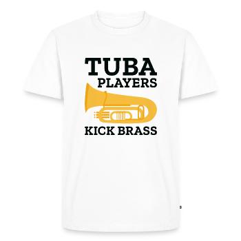 Les joueurs de tuba donnent un coup de pied aux cuivres - T-shirt Premium bio Homme - blanc - Devant - Nico (187cm)