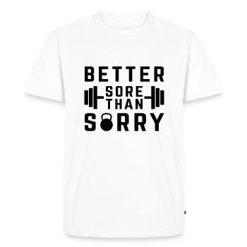 Mieux vaut faire mal que guérir - T-shirt Premium bio Homme - blanc - Devant - Nico (187cm)