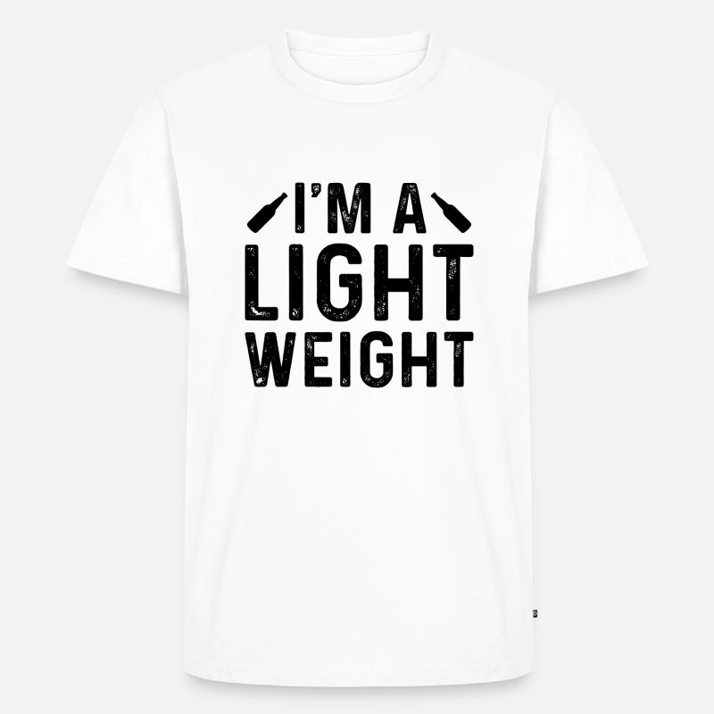 Ich bin ein Leichtgewicht - Männer Premium Bio T-Shirt - Weiß