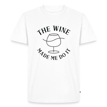 Le vin m’a fait le faire - T-shirt Premium bio Homme - blanc - Devant - Nico (187cm)