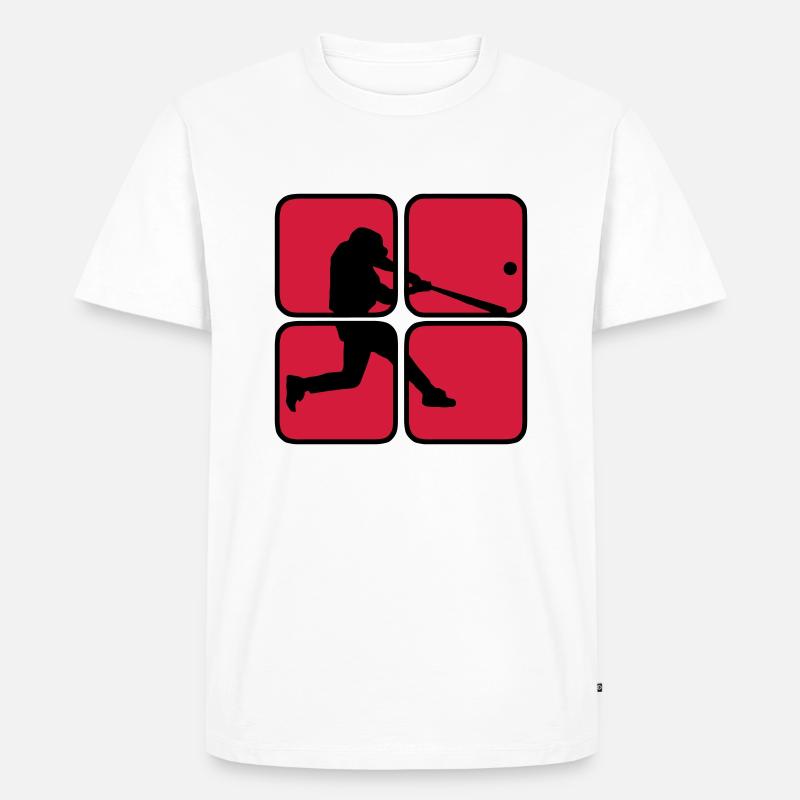 Baseball 2 - Männer Premium Bio T-Shirt - Weiß