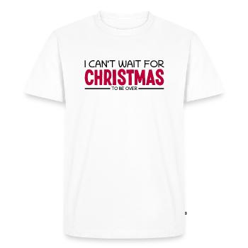 J’ai hâte à Noël Je déteste Noël - T-shirt Premium bio Homme - blanc - Devant - Nico (187cm)