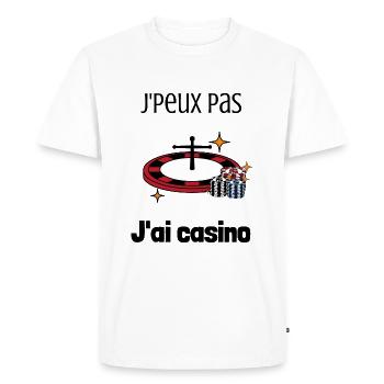 J'peux pas j'ai casino - T-shirt Premium bio Homme - blanc - Devant - Nico (187cm)
