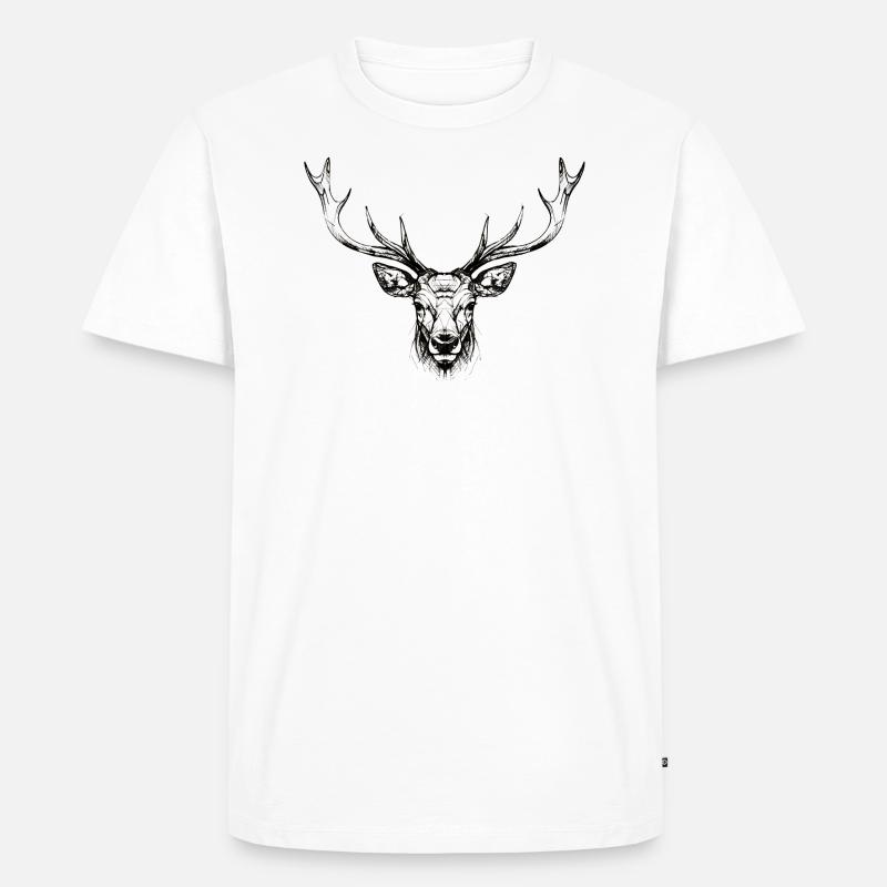 Stolzer Hirsch - Männer Premium Bio T-Shirt - Weiß