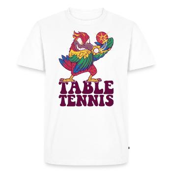 Ping Pong Parrot Outfit Table Tennis Bird - Men's Premium Organic T-Shirt - white - Front - Nico (187cm)