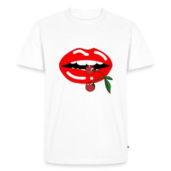 Bouche de cerise - T-shirt Premium bio Homme - blanc - Devant - Nico (187cm)