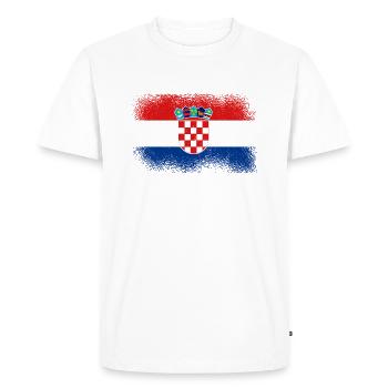 Drapeau de la Croatie Adriatique Zagreb Drapeau croate - T-shirt Premium bio Homme - blanc - Devant - Nico (187cm)