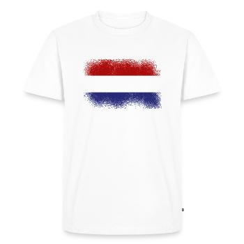 Drapeau des Pays-Bas Hollande Drapeau néerlandais - T-shirt Premium bio Homme - blanc - Devant - Nico (187cm)