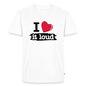 i love it loud - T-shirt Premium bio Homme - blanc - Devant - Nico (187cm)