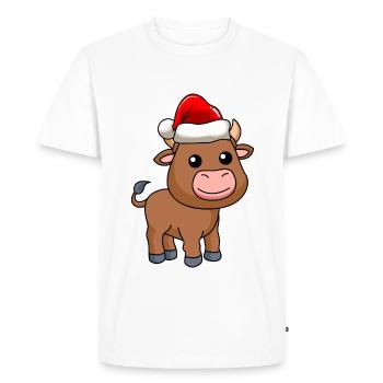 Taureau Comic Christmas - T-shirt Premium bio Homme - blanc - Devant - Nico (187cm)