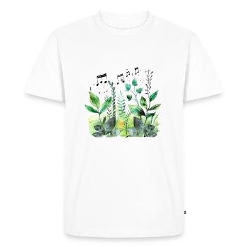 Plantes et musique - Impression de mode de haute qualité - T-shirt Premium bio Homme - blanc - Devant - Nico (187cm)