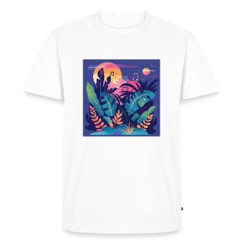 Plantes et musique - Impression de mode de haute qualité - T-shirt Premium bio Homme - blanc - Devant - Nico (187cm)