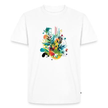 Plantes et musique - Impression de mode de haute qualité - T-shirt Premium bio Homme - blanc - Devant - Nico (187cm)