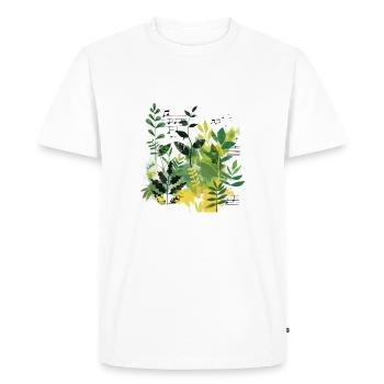 Plantes et musique - Impression de mode de haute qualité - T-shirt Premium bio Homme - blanc - Devant - Nico (187cm)