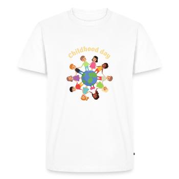 Journée de l’enfance - T-shirt Premium bio Homme - blanc - Devant - Nico (187cm)