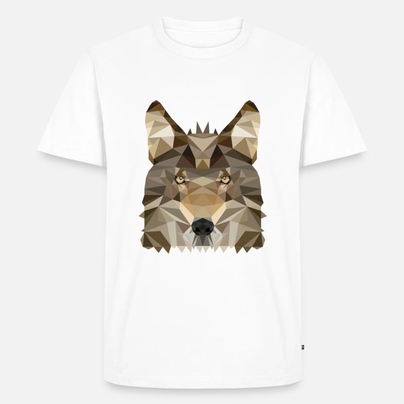 Wolf Polygon-Stil - Männer Premium Bio T-Shirt - undefined