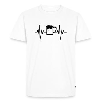 Beer Pulse - Men's Premium Organic T-Shirt - white - Front - Nico (187cm)
