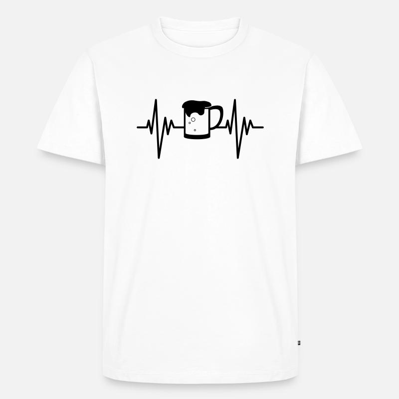 Bier Puls - Männer Premium Bio T-Shirt - Weiß