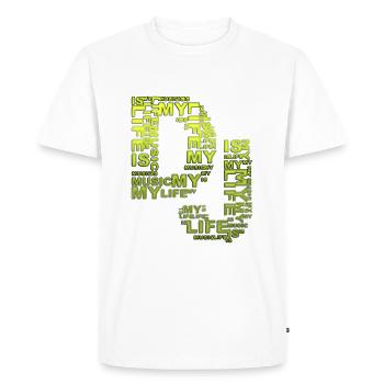 DJ - musique est ma vie - T-shirt Premium bio Homme - blanc - Devant - Nico (187cm)