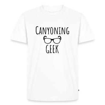 Canyoning funny saying - Canyoning Geek - Men's Premium Organic T-Shirt - white - Front - Nico (187cm)