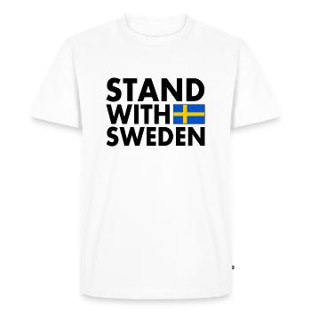 Suède - T-shirt Premium bio Homme - blanc - Devant - Nico (187cm)