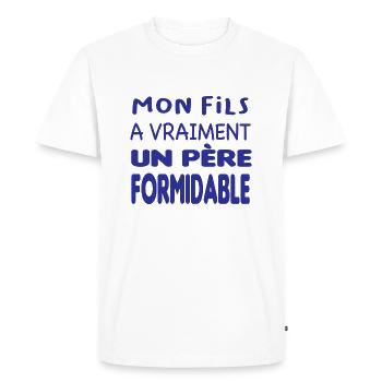 Père formidable - T-shirt Premium bio Homme - blanc - Devant - Nico (187cm)